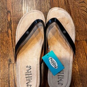 Malibu Black and Tan Women's Sandals